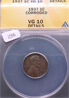 1937 ANAX VG 10 DETAILS LINCOLN CENT