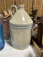 White and Blue Striped Jug