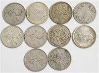 10 80 % CANADA SILVER QUARTERS