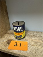 Antique Rival Dog Food Tin Can Bank