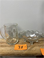 Pair of Vintage Glass Items