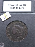 1831 LARGE CENT VF