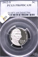 2012 S PCGS PF69DC JEFFERSON NICKLE