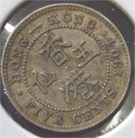Silver 1904 Hong Kong nickel