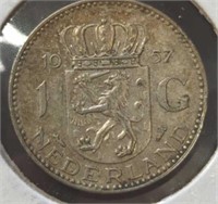 Silver 1957 Netherlands coin