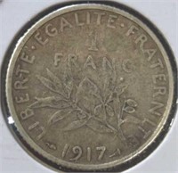 Silver 1917 French coin