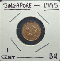 Uncirculated 1995 Singapore coin
