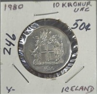 Uncirculated 1980 Iceland coin