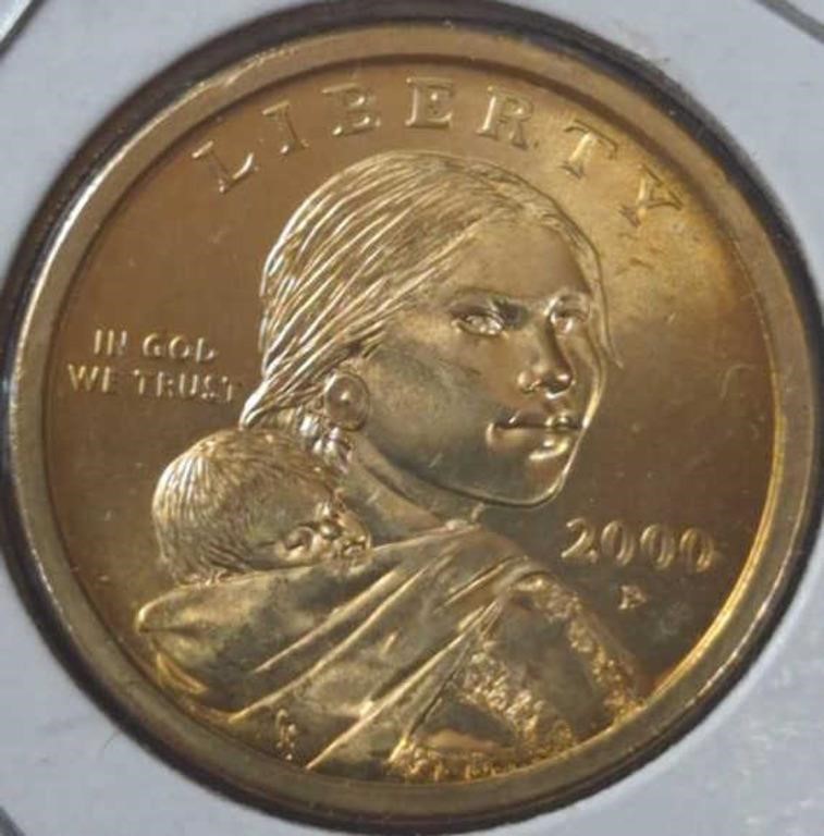 Uncirculated 2000 P. Sacagawea US $1 coin