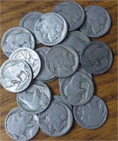 lot of 20 buffalo nickels with no dates