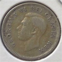Silver 1950 Canadian dime