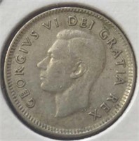 Silver 1950 Canadian dime