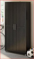 Framed 36" Utility Storage Cabinet, Black Oak