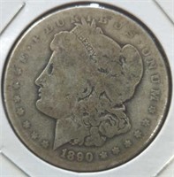 Silver 1890-O Morgan dollar