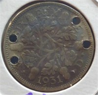 Silver 1931 6. Pence