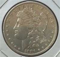 Silver 1881 Morgan dollar