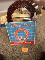 Vintage Cellophane Wreath in Original Box Working