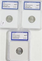 3// 1943 IGS MS68 STEEL CENTS