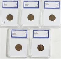 5// 1917 D IGS G 4 LINCOLN CENTS