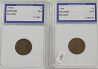 2 1916 LINCOLN CENTS G4