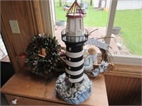 Lighthouse and wreaths