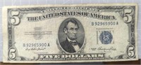 Silver certificate 1953 $5 bank note