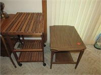 2 wooden stands