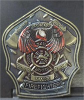 Die cut firefighter challenge coin