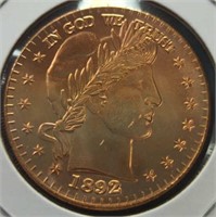 1 oz fine copper coin barber head