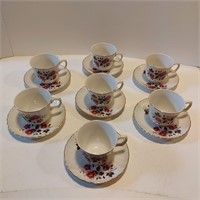 Ridgeway Ironstone Tea Cup Set of 7 1960s