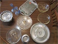 Clear glass and candle holder lot