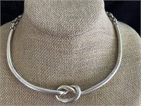 Sterling Silver Knot Necklace 85g