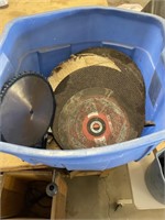 Tote of grinder blades and more