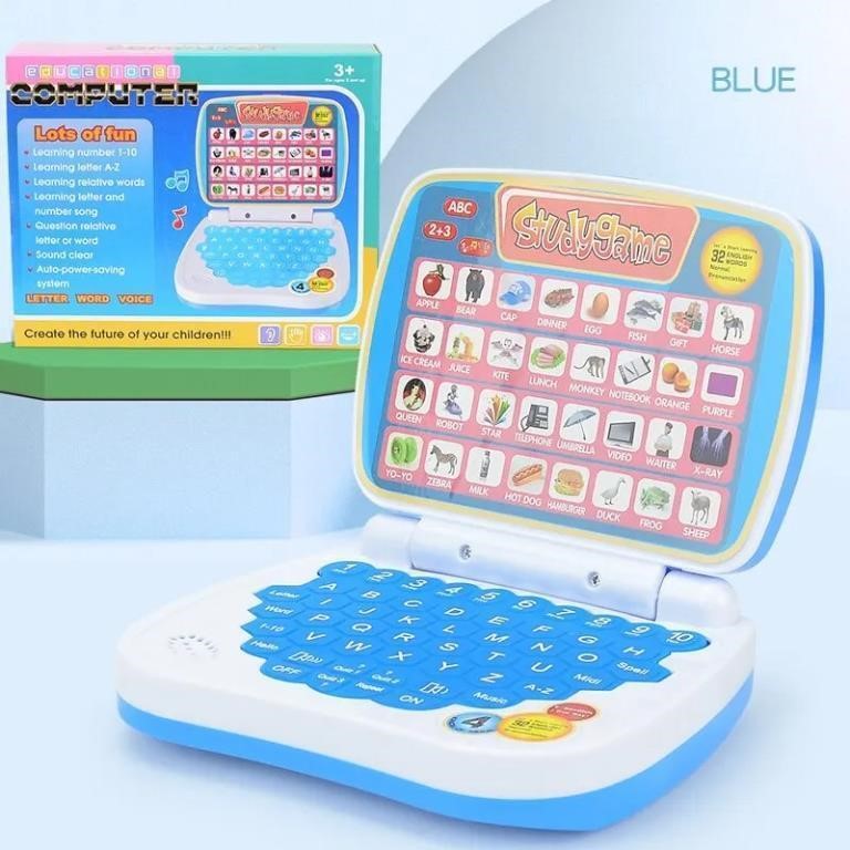 Blue  English Learning Small Laptop Toy for Kids