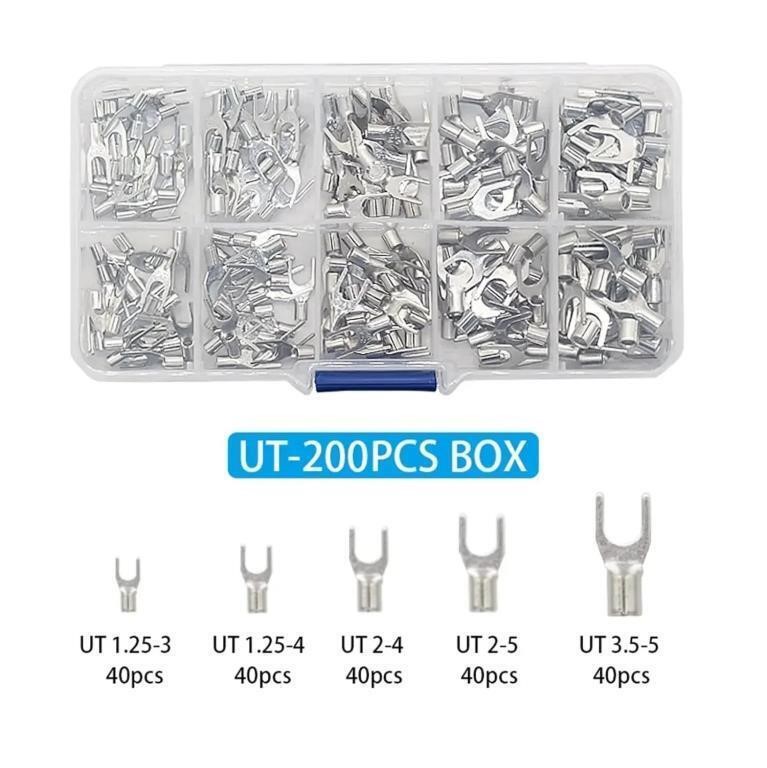 200pcs uninsulated fork terminals