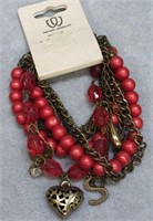 Weixin jewelry beaded and charm bracelet 'S'