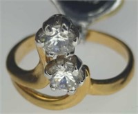 18 KT ge cubic zirconia ring size 8.75