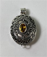 Sterling Citrine "Poison" Pendant 5 Grams Twt