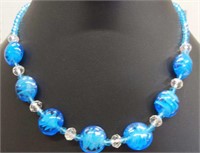 18" Murano glass beaded necklace