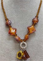 18" safari Murano glass necklace