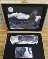 Wolf and Moon knife and lighter set