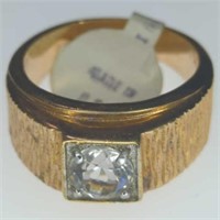 18KT huge USA made gemstone ring size 11