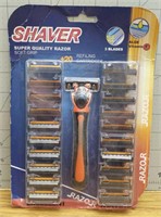 Shaver razor with 20 cartridges