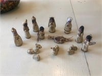 White and Gold Clay Miniature Nativity Scene