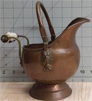 Vintage brass coal scuttle bucket/planter