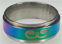 stainless steel ring size 6.5 fidget