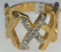 18KT huge X ring USA made size 8.75