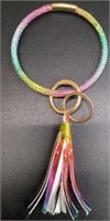Rainbow keychain wristlet