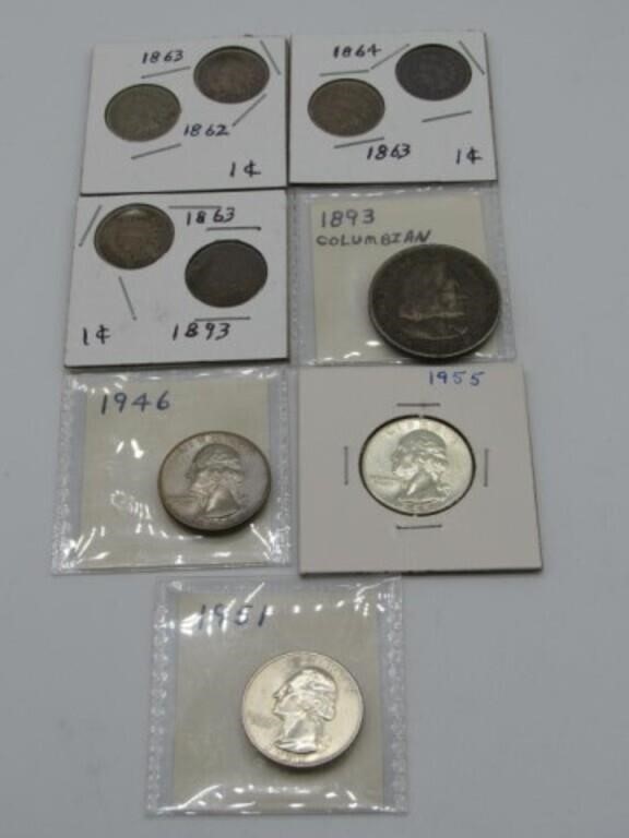 U.S. COINS & 1893 COLUMBIAN HALF: