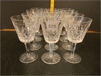 12 Waterford Lismore 6" Stemmed Wine Glasses